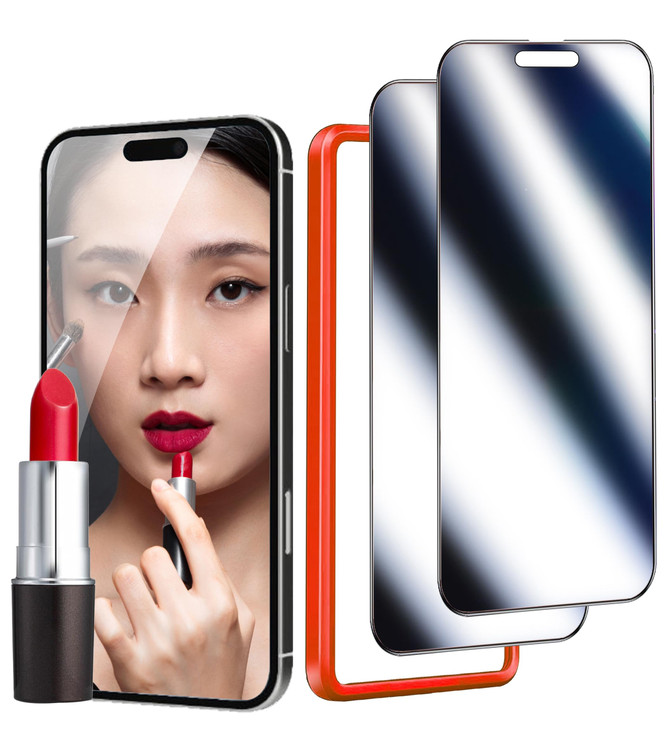 Ivachell 2 Pack Privacy Screen Protector for iPhone 16 Plus Mirrored Tempered Glass Film for iPhone 16Plus 67inch Anti S