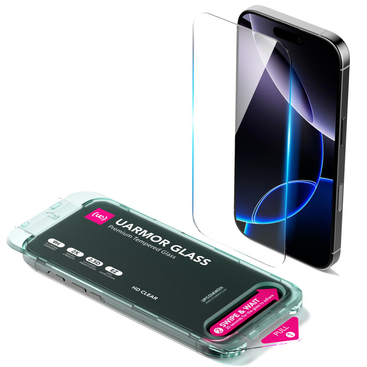 Upcommon UARMOR Clear Screen Protector for iPhone 16 Pro Max 69 Inch Double Strength 9H Tempered Glass with Easy Install
