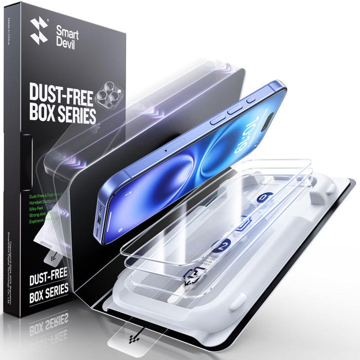 SMARTDEVIL 3 Pack Tempered Glass for iPhone 16 Plus Screen Protector MilitaryGrade Shatterproof Protection 9H Hardness F