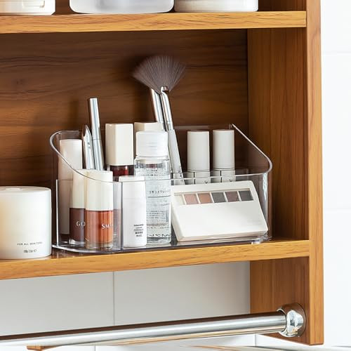 Poeland Makeup Organizer Medicine Cabinet Shelves Organizer Cosmetic Display Case Storage Box for Vanity Countertop Bathroom