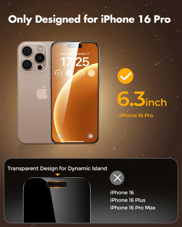 UNBREAKcable Privacy Screen Protector for iPhone 16 Pro Full Coverage Shatterproof Tempered Glass True 28Anti Spy 9H Har