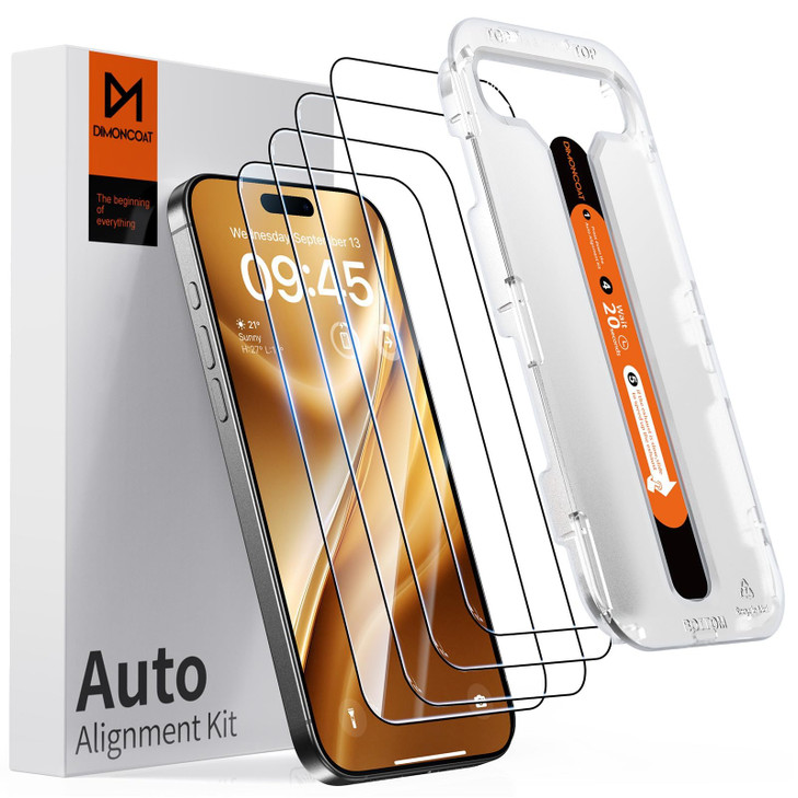 DIMONCOAT 4PACK Screen Protector Compatible with iPhone 16 Plus Auto Alignment Kit 10X Military Protection 16 Plus 67 in