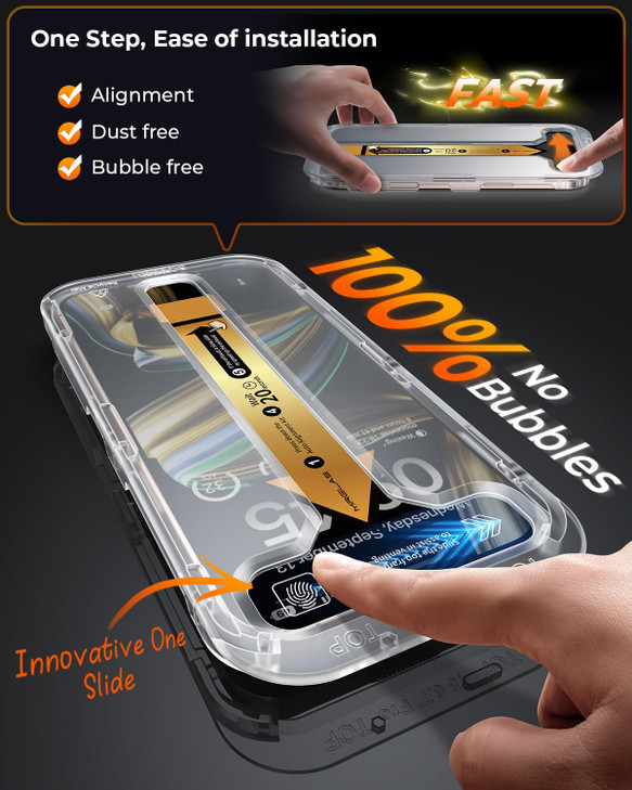 MRGLAS 4Pack TOP 9H Glass for iPhone 16 Plus Privacy Screen Protector Auto Alignment Kit 10X Military Protection 100 Ant