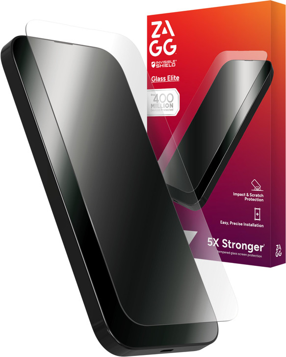 ZAGG Glass Elite Screen Protector for iPhone 16 Plus 15 Plus 5X Stronger Reinforced Edges UltraStrong Tempered Glass Scr
