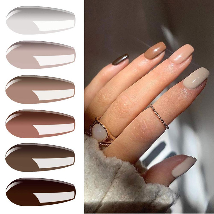 Vishine Gray Shades Collection Gel Nail Polish Set - 6 Colors Gel Polish Set Kit UV LED Soak Off Gel Polish 0.27 OZ 8ML