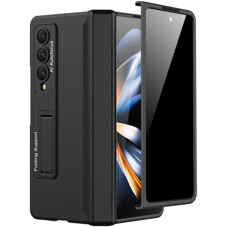 Miimall for Samsung Galaxy Z Fold 4 Case with Privacy Screen Protector Builtin Convenient Adjustable Kickstand Magnetic