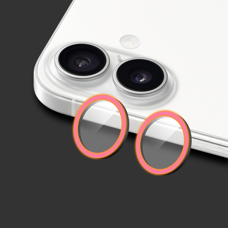 Omorro Compatible for iPhone 1616 Plus Luminous Camera Lens Protector Ultra Thin Film Tempered Glass Camera Screen Prote