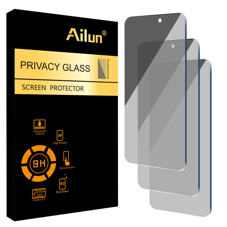 Ailun Privacy Screen Protector for iPhone 16 iPhone 15 iPhone 15 Pro 61 Inch 3 Pack Anti Spy Private Tempered Glass Anti