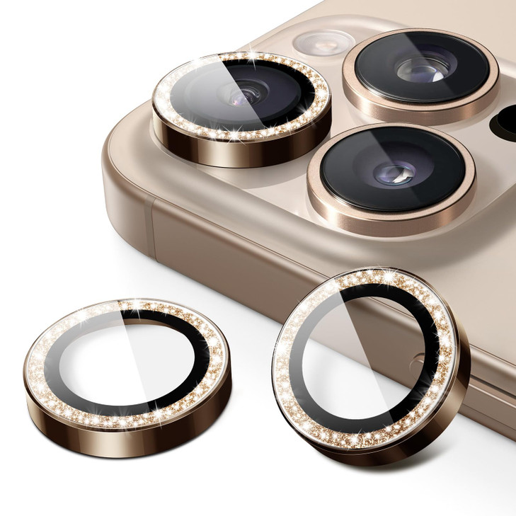 JETech Camera Lens Protector for iPhone 16 Pro 63Inch and iPhone 16 Pro Max 69Inch Bling Glitter Individual 9H Tempered