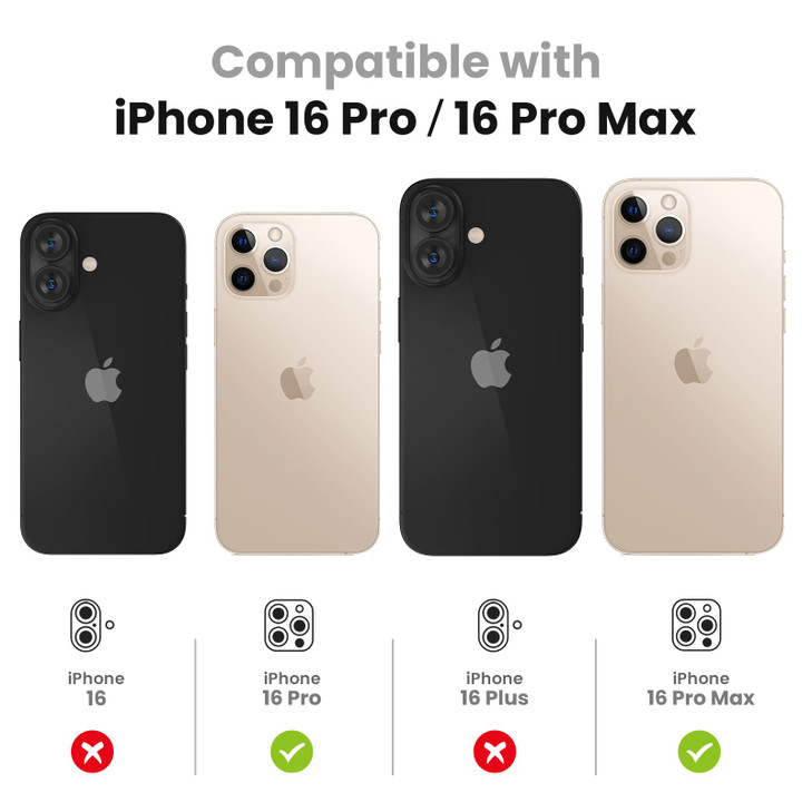 Tensea 3Pcs for iPhone 16 Pro 16 Pro Max Camera Screen Protector Tempered Glass Film Camera Cover Lens Protector HD Clea