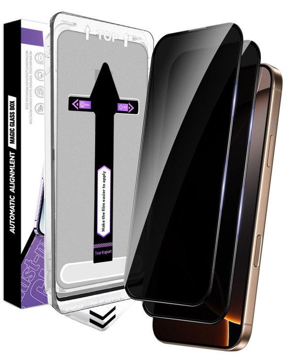Ivachell 2 Pack for iPhone 16 Pro Max Privacy Screen Protector Tempered Glass for iPhone16ProMax 69inch AutoInstallation