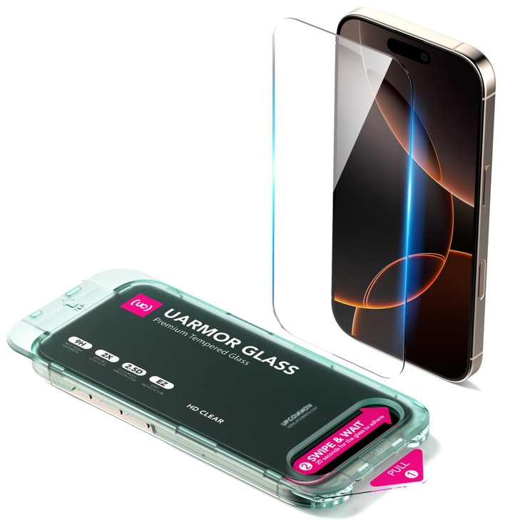 Upcommon UARMOR Clear Screen Protector for iPhone 16 Pro 63 Inch Double Strength 9H Tempered Glass with Easy Installatio