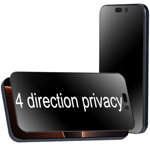 BWEDXEZ 2 Pack 360 Degree Antiglare Privacy Tempered Glass for iPhone 16 ProiPhone 17 AntiSpy 4 Directions 4 Sides Matte