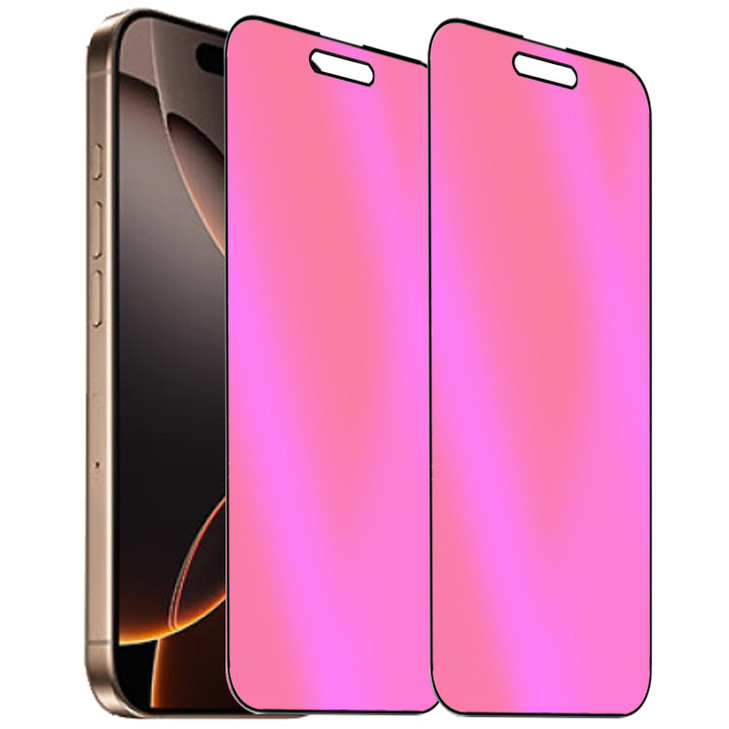 BWEDXEZ 2 Pack AntiBlue Privacy Tempered Glass for iPhone 16 ProiPhone 17 AntiSpy Screen Protector Film Electroplated Gr