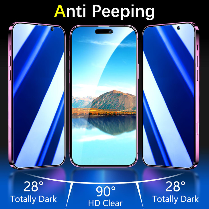 MAYtobe 2Pack Privacy Screen Protector Designed for iPhone 16 AntiBlue Light Tempered Glass Eye Protection Blue AntiSpy