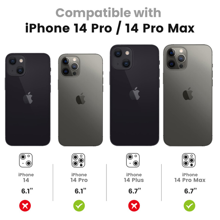 Tensea iPhone 14 ProPro Max Camera Lens Protector 9H Tempered Glass Metal Ring Screen Protector for 6167 inch 2022 Model