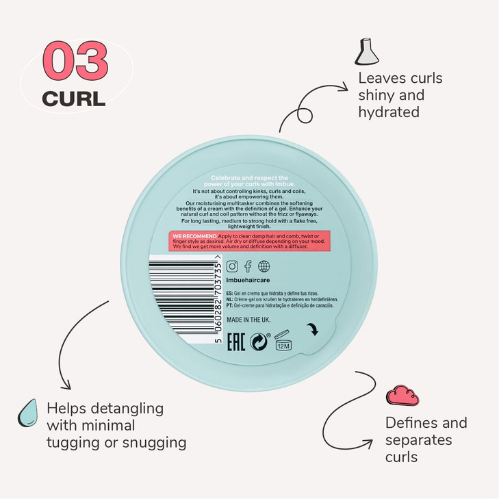 Imbue Curl Empowering Crème Gel 6.7 fl oz - Curl Enhancing Styling Gel for Curly Hair, Edge Control, and Soft Styles | Curly Girl Compliant + Vegan