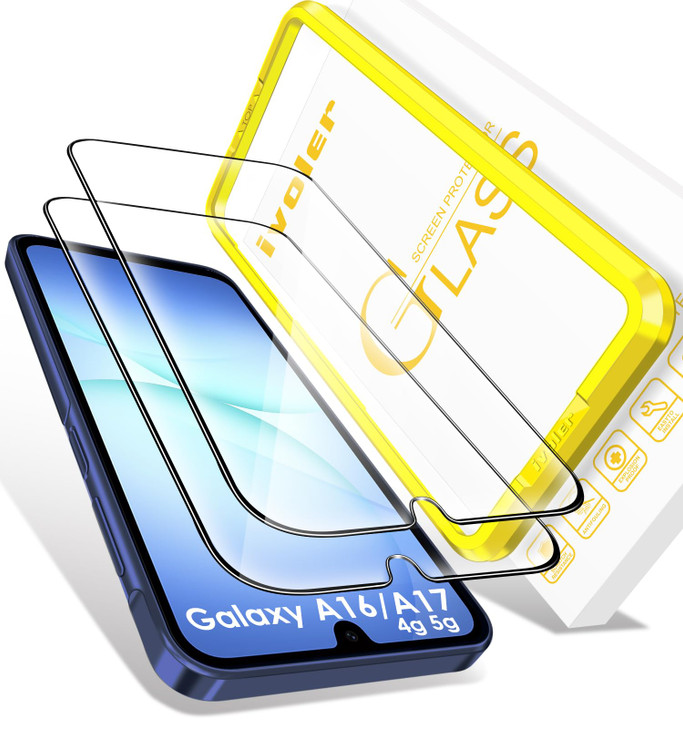 ivoler Screen Protector for Samsung Galaxy A17 5GGalaxy A16 5G Tempered Glass Film Alignment Frame Easy Installation Ant