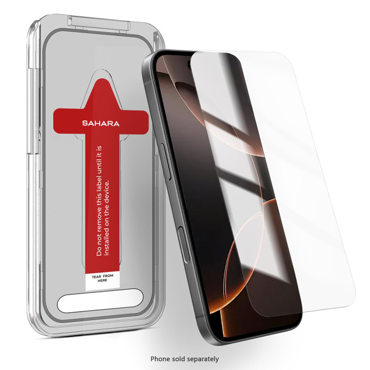 SAHARA Easy Apply Tempered Glass Screen Protector for iPhone 16 Pro Clear ZD00155