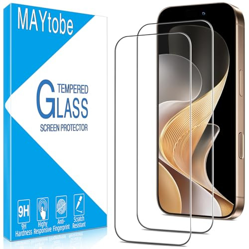 MAYtobe 2Pack Designed for iPhone 16 Pro 63 inch Screen Protector Tempered Glass 9H Hardness Anti Scratch Easy to Instal