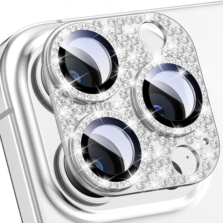 Goton Compatible for iPhone 16 Pro Max 16 Pro Camera Lens Protector Bling Glitter Metal Cover Glass Lens Screen Protecti