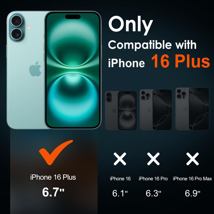 ivoler Tempered Glass for iPhone 16 Plus 67 Screen Protector with Alignment Frame AntiScratch Case Friendly Transparent