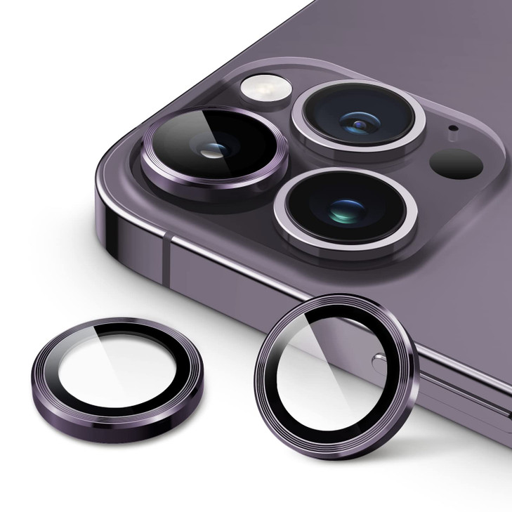 JETech Camera Lens Protector for iPhone 14 Pro 61Inch and iPhone 14 Pro Max 67Inch 9H Tempered Glass Metal Individual Ri