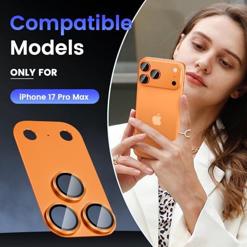 Tensea for iPhone 17 Pro Max Camera Lens Protector Metal Aluminum Alloy Tempered Glass Cover Camera Screen Protector Acc