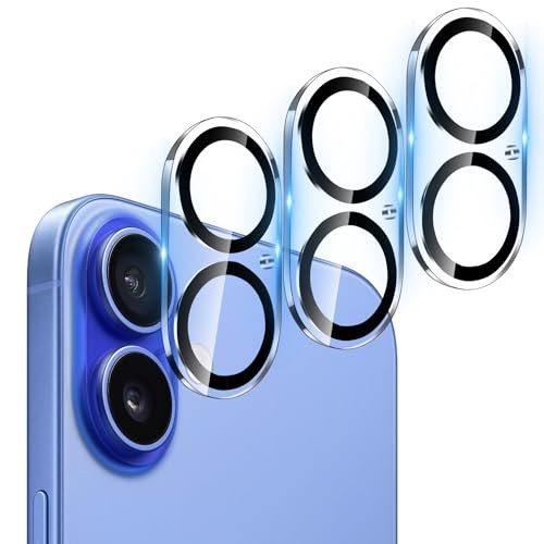 Dengduoduo Camera Lens Protector for iPhone 16 and 16 Plus 3 Pack Tempered Glass Ultra HD 9H Hardness AntiScratch Case F