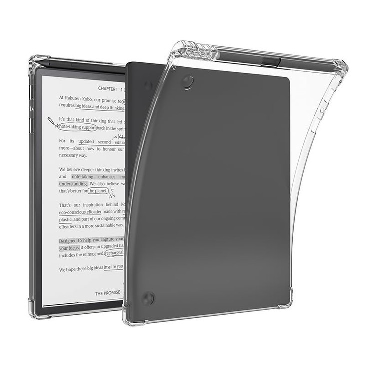 ZZOUGYY EReader Cover for Kobo Libra H2O N873 72019 Release Ultra Slim Lightweight Back Shell TPU Clear Transparent Soft