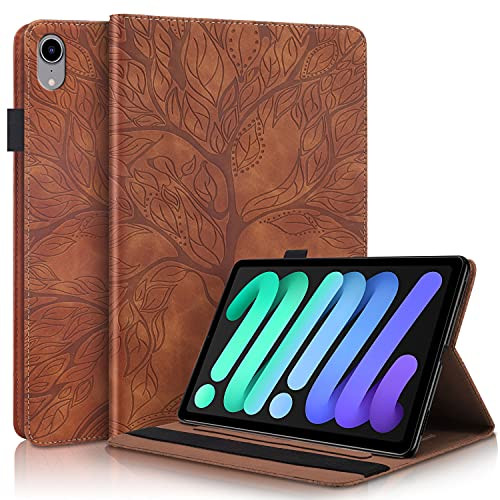 Dteck for iPad mini 83 6th GenA17 Pro 20212024 Folio Case with Stand Adjustable Viewing Angles Card Slots Elastic Band C