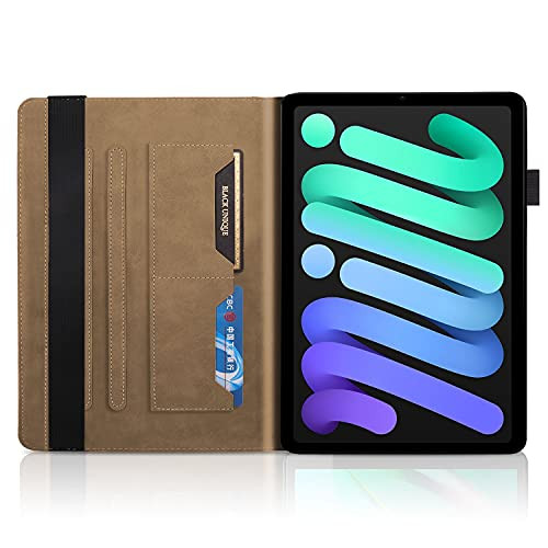 Dteck for iPad mini 83 6th GenA17 Pro 20212024 Folio Case with Stand Adjustable Viewing Angles Card Slots Elastic Band C