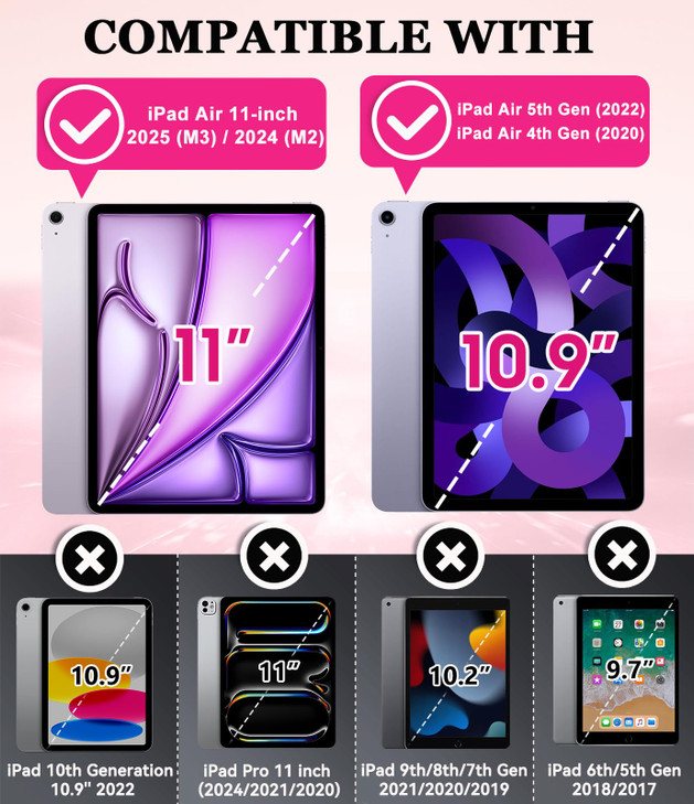 OKP Case for iPad Air 11inch M2M3 20242025 Air 6th for iPad Air 5th4th Generation 20222020 109 Heavy Duty Rugged Air 6 5