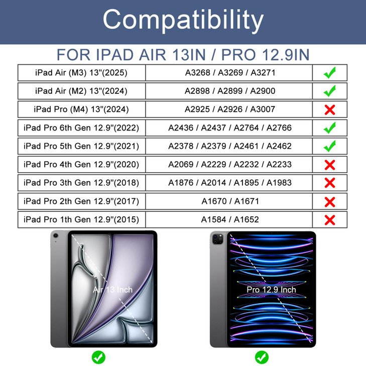 Soke Case for iPad Air 13 Inch M3M2 20252024iPad Pro 129 2022 20216th 5th Generation Slim Trifold Stand Auto WakeSleepPr