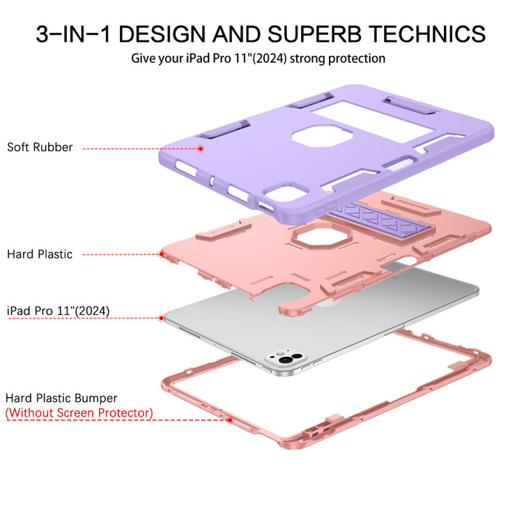 VENINGO for iPad Pro 11 Inch Case M4 2024 5th Gen3 in 1 Foldable Kickstand Heavy Duty Rugged Shockproof Protective Table