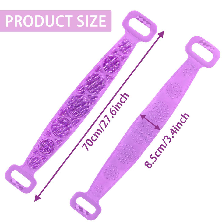 FEBSNOW 2 Pcs Silicone Back Scrubber for Shower,Silicone Body Scrubber,Exfoliating & Deep Clean,Silicone Bath Body Brush for Men and Women,Comfortabl