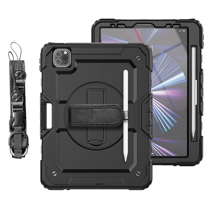 AMZER for iPad Pro 11 Inch Case M5 2025 M4 2024 Heavy Duty Shockproof Protective Case 360 Rotating Stand HandShoulder St