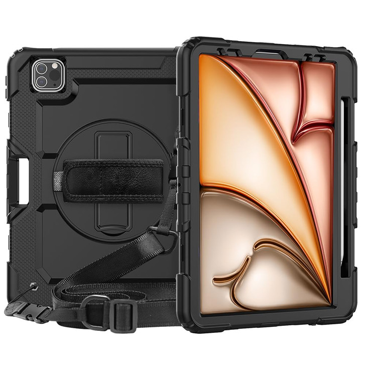 AMZER for iPad Pro 11 Inch Case M5 2025 M4 2024 Heavy Duty Shockproof Protective Case 360 Rotating Stand HandShoulder St