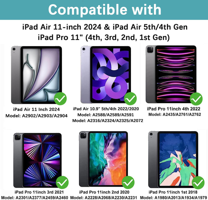 Case for iPad Air 11 Inch M2 2024iPad Air 5th4th Gen 109 20222020iPad Pro 11 4th3rd2nd1st Gen Slim PU Leather Folio Stan