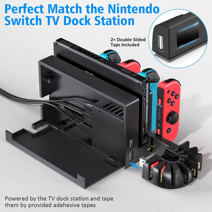 Switch Controller Charger Dock Station Compatible with Nintendo Switch Accessories & OLED Model Joycons, KDD Joycon Charging Dock Station with Upgrad