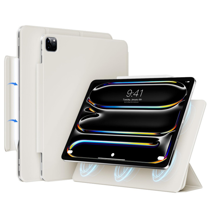 GKABXY Magnetic Case for iPad Pro 13 Inch M5M4 20252024 PU Leather Cover Compatible with Pencil Pro USBC Auto WakeSleep
