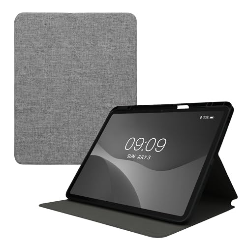 kwmobile Case Compatible with Apple iPad Pro 13 2024 Slim Book Style Tablet Cover with Stand Feature Grey