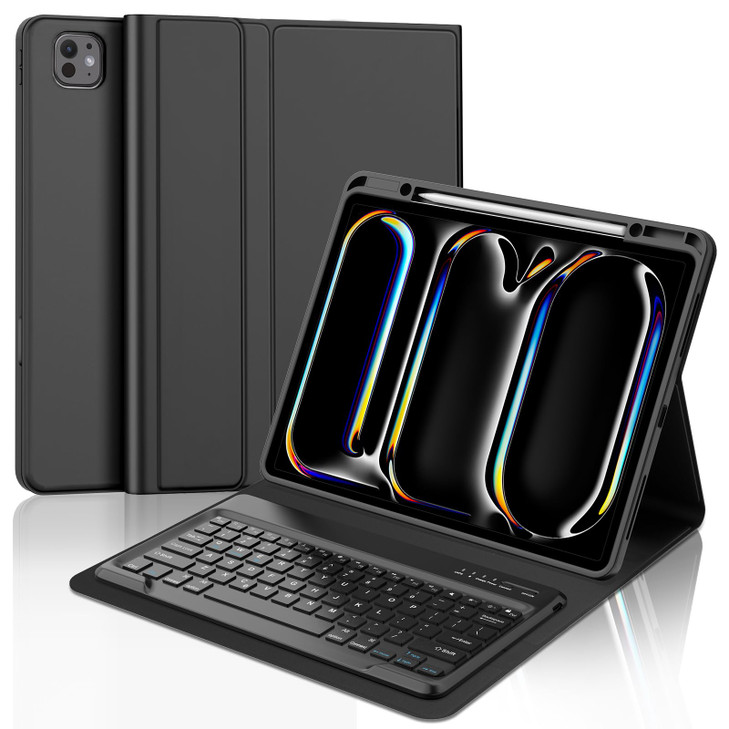 FARYODI for iPad Pro 13 Inch Case with Keyboard Magnetic Detachable Keyboard Precise Cutouts Case with Pencil Holder Mul