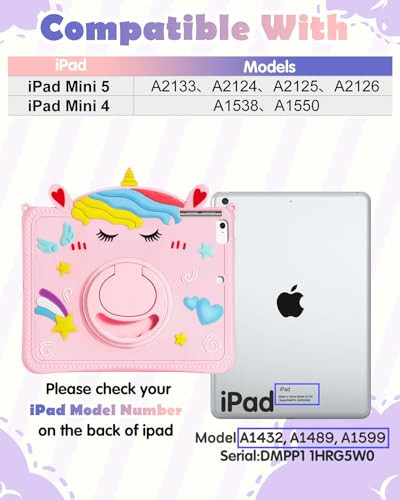 Gurgitat for iPad Air 11 Inch M2 2024M3 2025Air 5th4th Generation 109Pro 11 Cases with Pen Holder Cute Cartoon Unicorn S