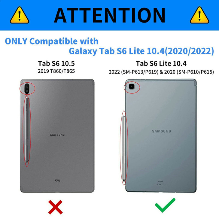 BPQOJB for Samsung Galaxy Tab S6 Lite Case 202420222020 with Kickstand and Pen Holder Transparent Protective Cover Clear