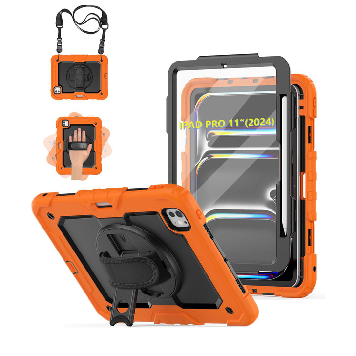 FANSONG Case for iPad Pro 11 inch 2024 M4 with Screen ProtectorRugged Heavy Duty Shockproof Protective Tablet Case with