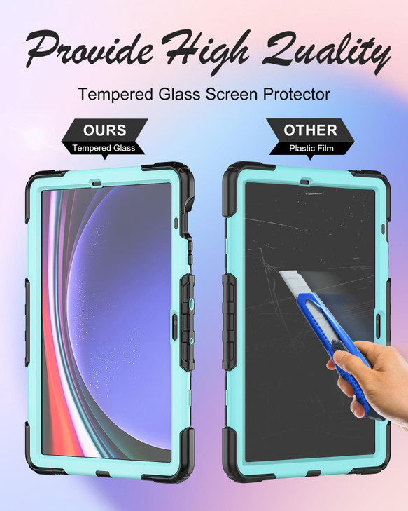 BASE MALL Case for Samsung Galaxy Tab S10 Plus S9 FE Plus S9 Plus 5G Tablet 124 Shockproof Protective Cover with Tempere