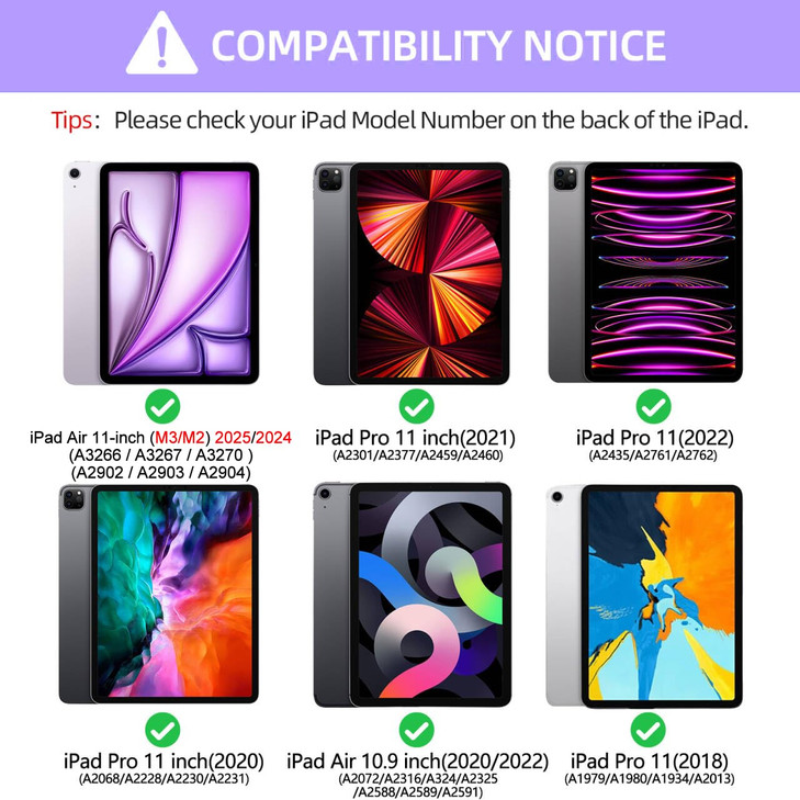 aMZCaSE for iPad Air 11 inch Case with Keyboard M3M220252024 iPad Pro 11 inch Air 5th 4th Generation Case with Keyboard