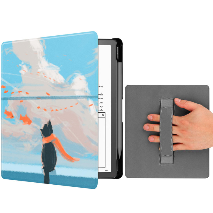 YoungMe Case for Kindle Scribe 102 1th Generation 2022 Release with Hand Strap Hard PC Smart Case with Auto WakeSleep Fu