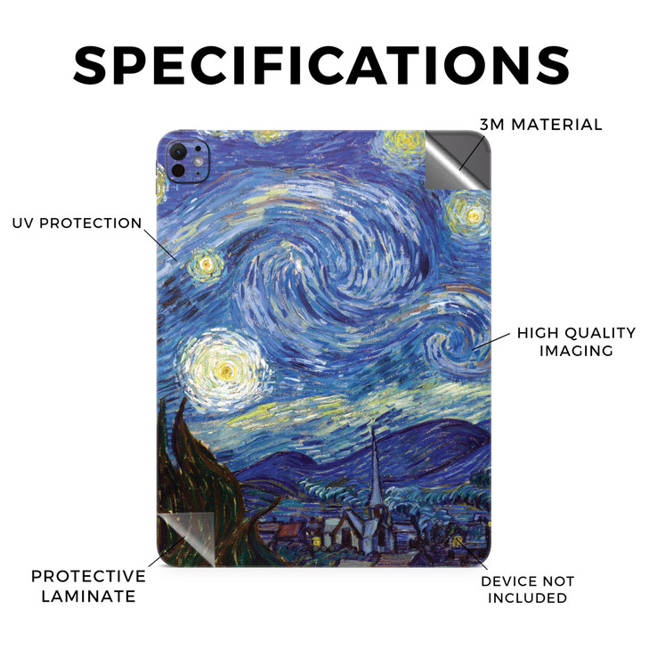 Skin Compatible with Apple iPad Pro 13 M4 2024 Starry Night Premium 3M Vinyl Protective Wrap Decal Cover Easy to Apply C